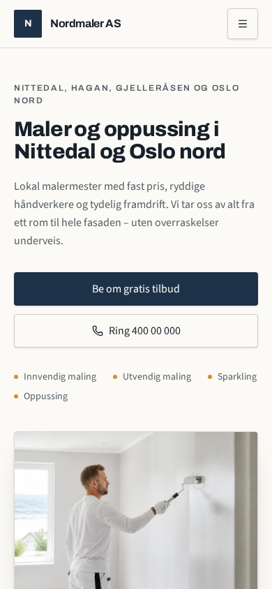 Nordmaler demo vist på mobil